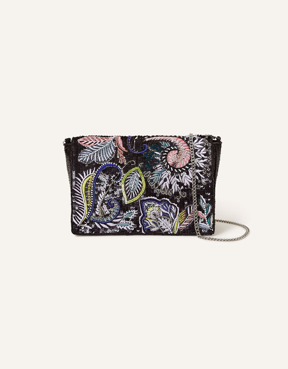 Paisley Fold Over Clutch Bag, , large