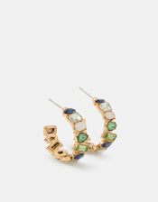 Jewel Encrusted Hoop Earrings, , large