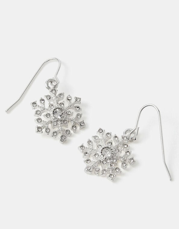 Mini Diamant&eacute; Snowflake Drop Earrings, , large