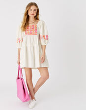Embroidered Dress in Pure Cotton, Multi (BRIGHTS-MULTI), large