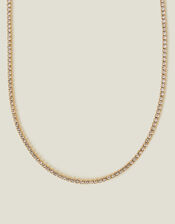 14ct Gold-Plated Stainless Steel Tennis Necklace, , large