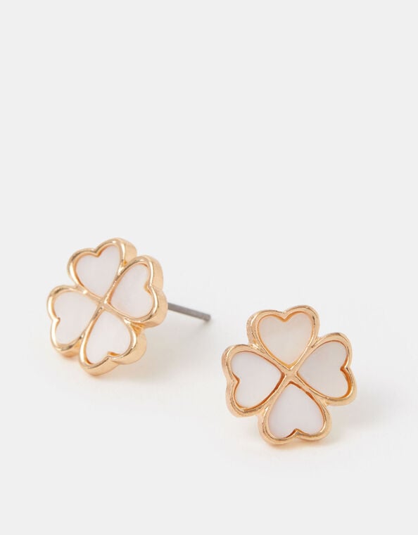 Lucky Clover Stud Earrings, , large
