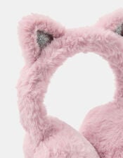 Girls Faux Fur Cat Earmuffs, , large