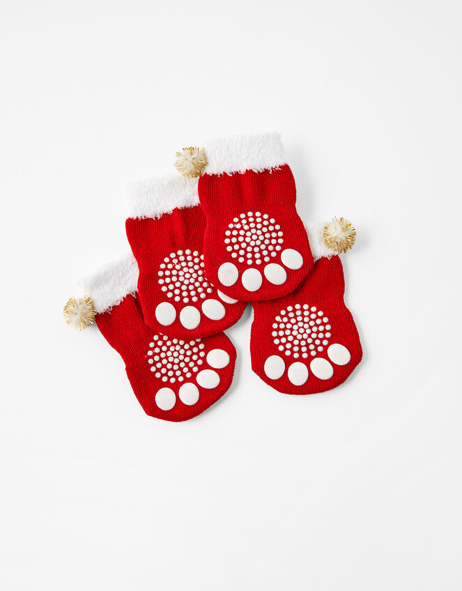 Santa Dog Booties, Red (RED), large