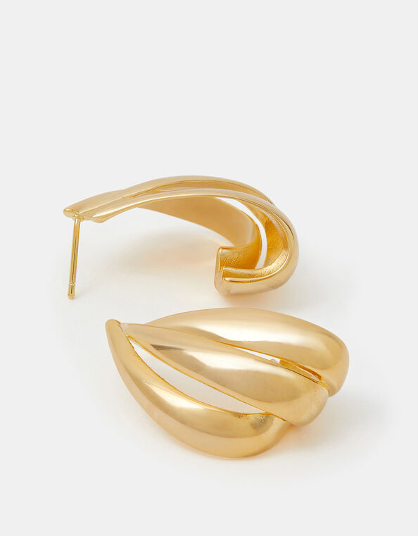 14ct Gold-Plated Triple Hoop Earrings, , large