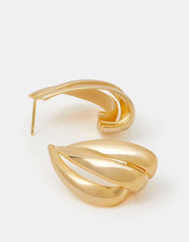 14ct Gold-Plated Triple Hoop Earrings, , large