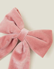Kids Velvet Bow Barrette Clip, , large