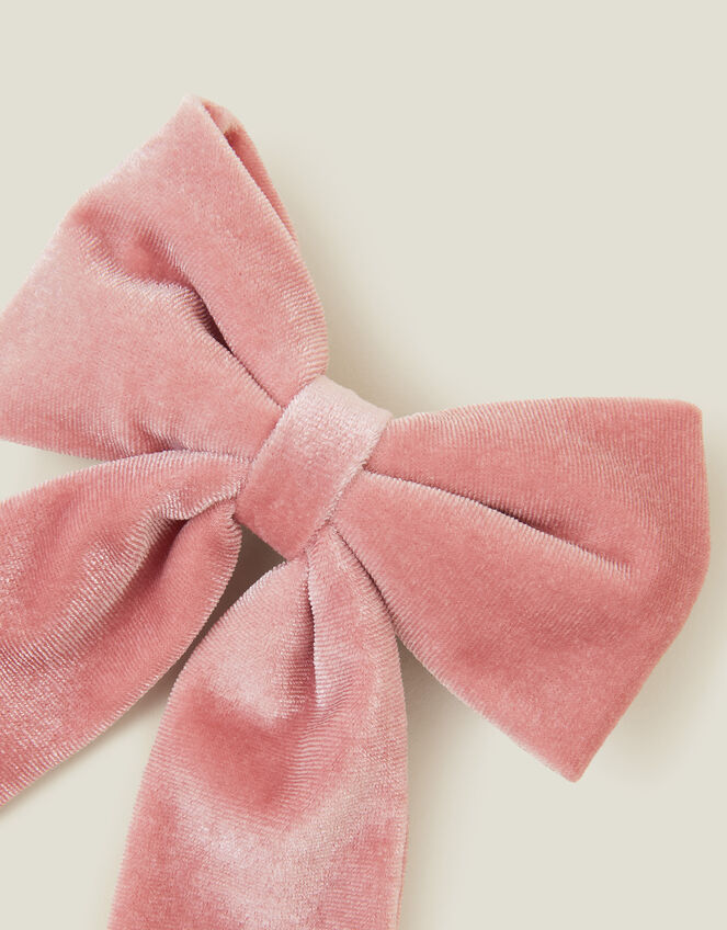 Kids Velvet Bow Barrette Clip, , large