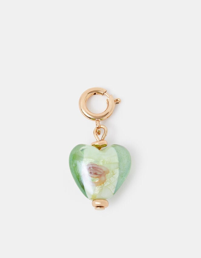 Glass Heart Jewellery Charm, , large