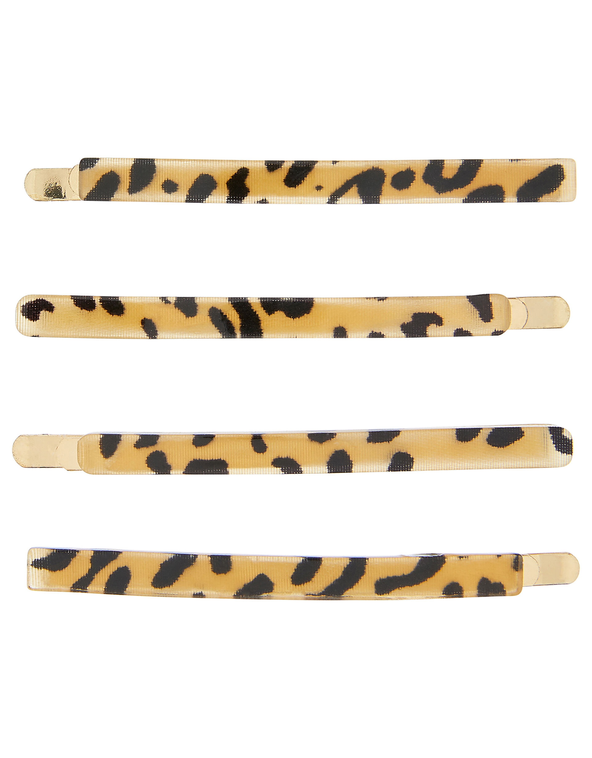 Leopard Resin Hair Slide Set, , large