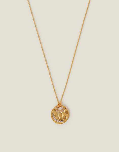14ct Gold-Plated Celestial Diamante Pendant Necklace, , large