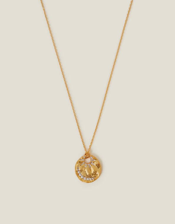 14ct Gold-Plated Celestial Diamante Pendant Necklace, , large