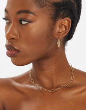 14ct Gold-Plated Diamond Cut Chain Necklace, , large