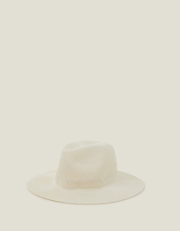Packable Fedora, White (WHITE), large
