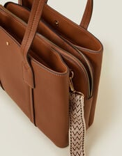 Webbing Strap Tote Bag, Tan (TAN), large