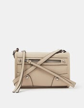 Faux Leather Crossbody Bag, Cream (CREAM), large