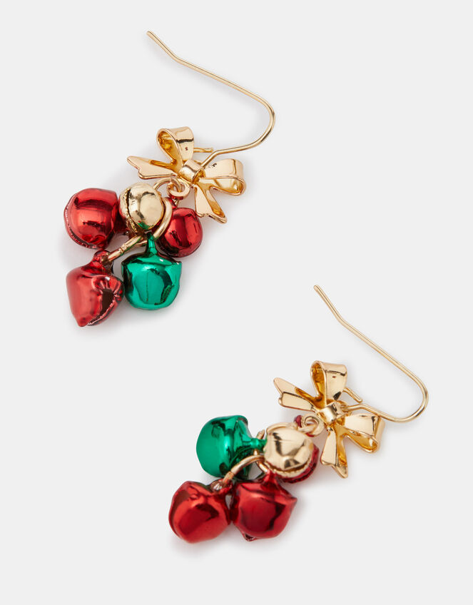 Christmas Jingle Bell Drop Earrings, , large