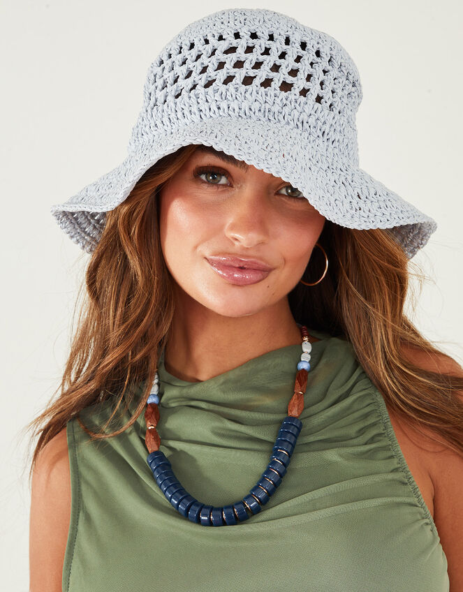 Crochet Bucket Hat, Natural (NATURAL), large