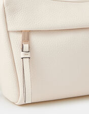Zip Front Crossbody Bag, Cream (CREAM), large