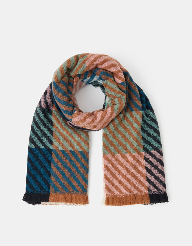 Check Knit Blanket Scarf, , large
