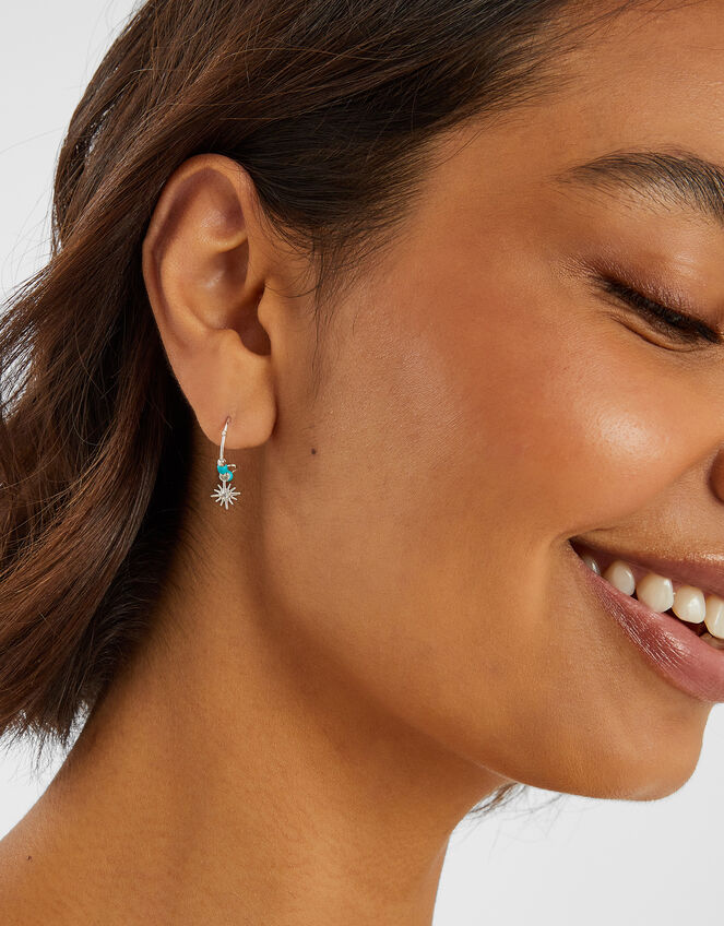 4-Pack Sterling Silver-Plated Celestial Stud & Hoop Earrings, , large