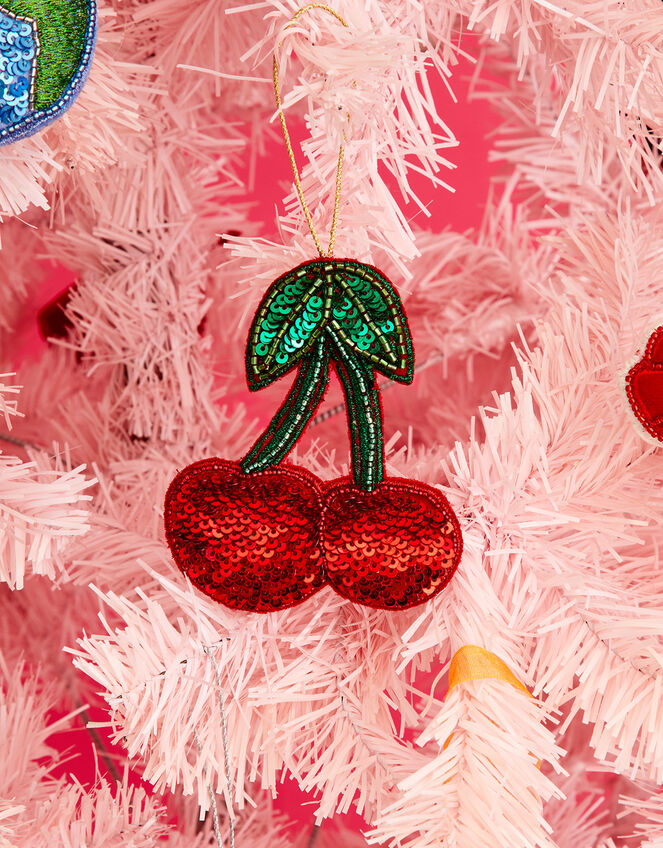 Embellished Cherries Hanging Decoration, , large