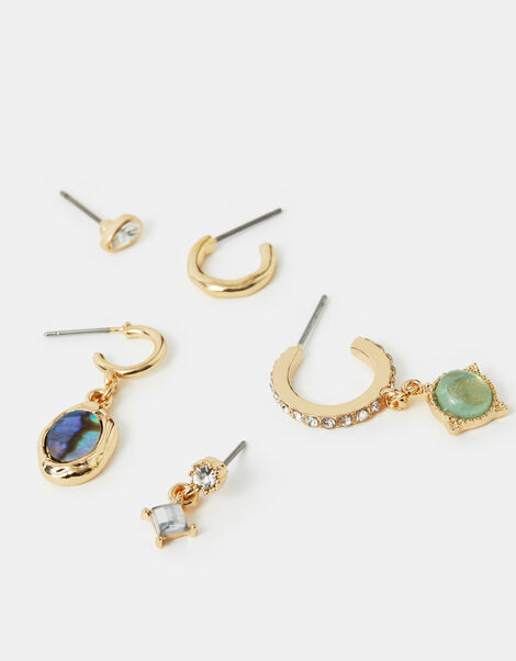 5-Pack Jewel Stud & Hoop Earrings, , large