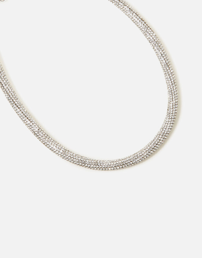 Rhinestone Tube Necklace, , large