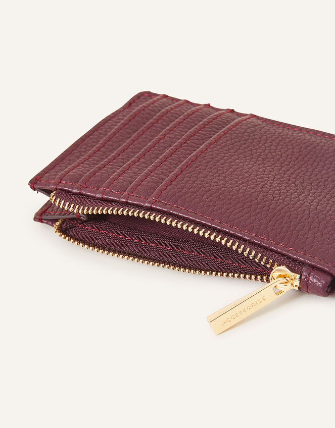 Classic Zip Card Holder, Red (BURGUNDY), large