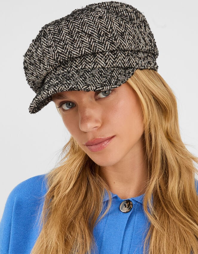 Herringbone Baker Boy Hat, , large