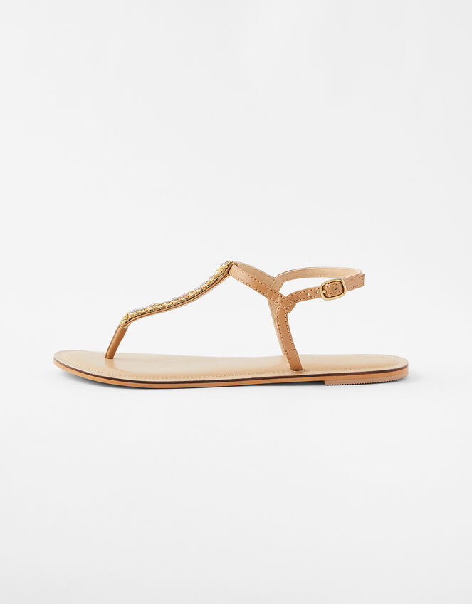 Coloured Gem Sandals, Metalic (METALLICS), large