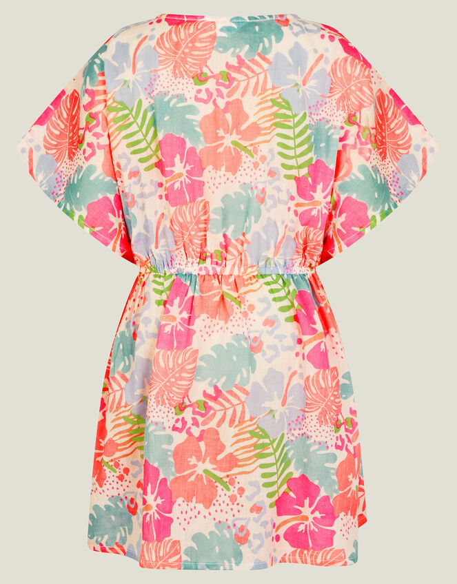 Girls Tropical Print Kaftan, Multi (BRIGHTS MULTI), large