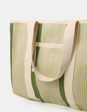 Irregular Stripe Pocket Tote Bag, , large