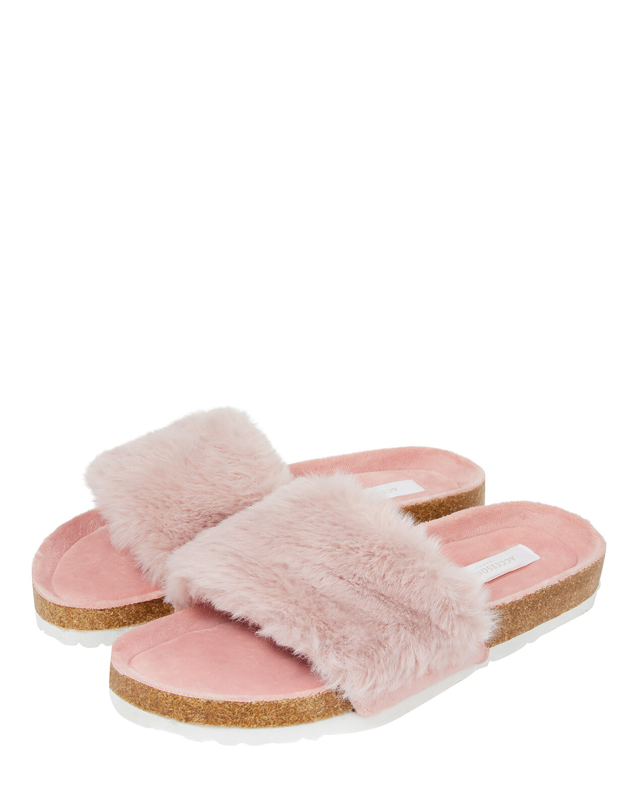 Faux Fur Sliders Pink Slippers Accessorize UK