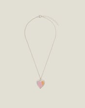 Girls Glitter Heart Locket Necklace, , large