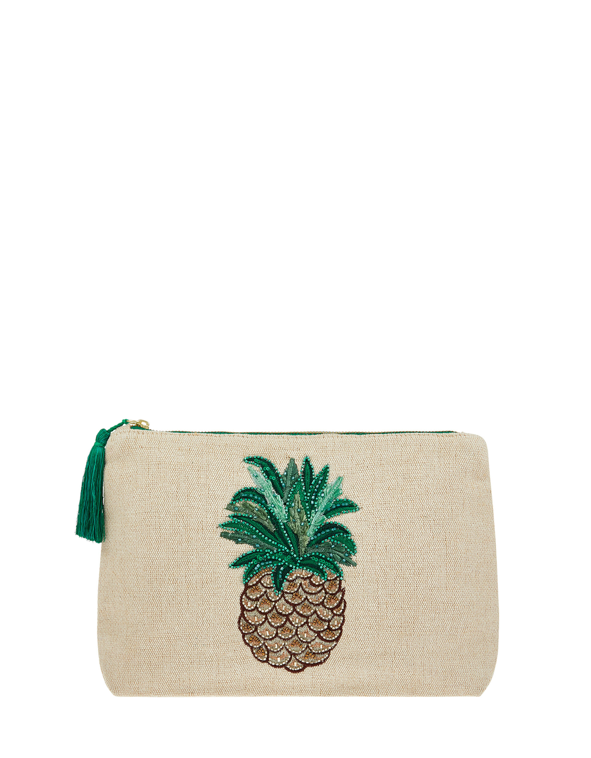 Embellished Pineapple Pouch Bag, , large