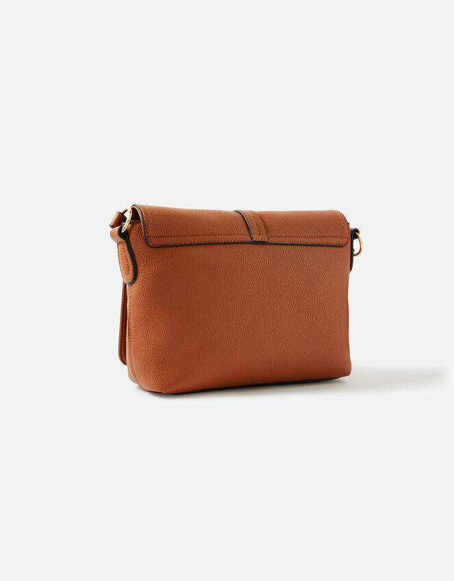 Large Flap Cross-Body Bag, Tan (TAN), large