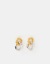 Stainless Steel Mixed Metal Chain Drop Earrings, , large