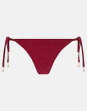 Starfish Charm Tie Side Bikini Bottoms, Red (RED), large
