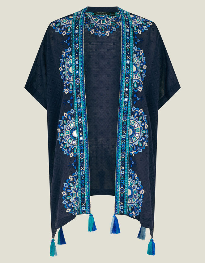 Mirror Embellished Cover Up, Blue (NAVY), large
