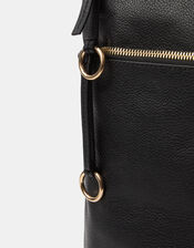Double Zip Leather Backpack, , large