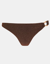 Shimmer Bikini Bottoms, Brown (CHOCOLATE), large