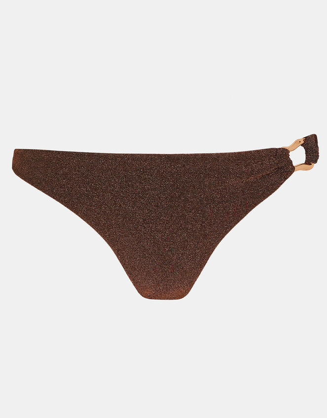 Shimmer Bikini Bottoms, Brown (CHOCOLATE), large