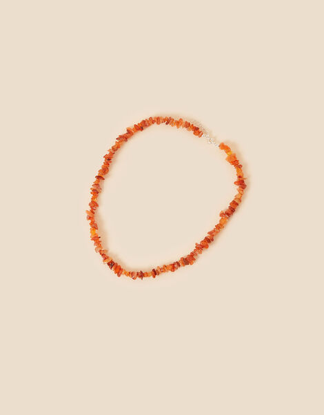 Recycled Sterling Silver Carnelian Beaded Collar Necklace, , large