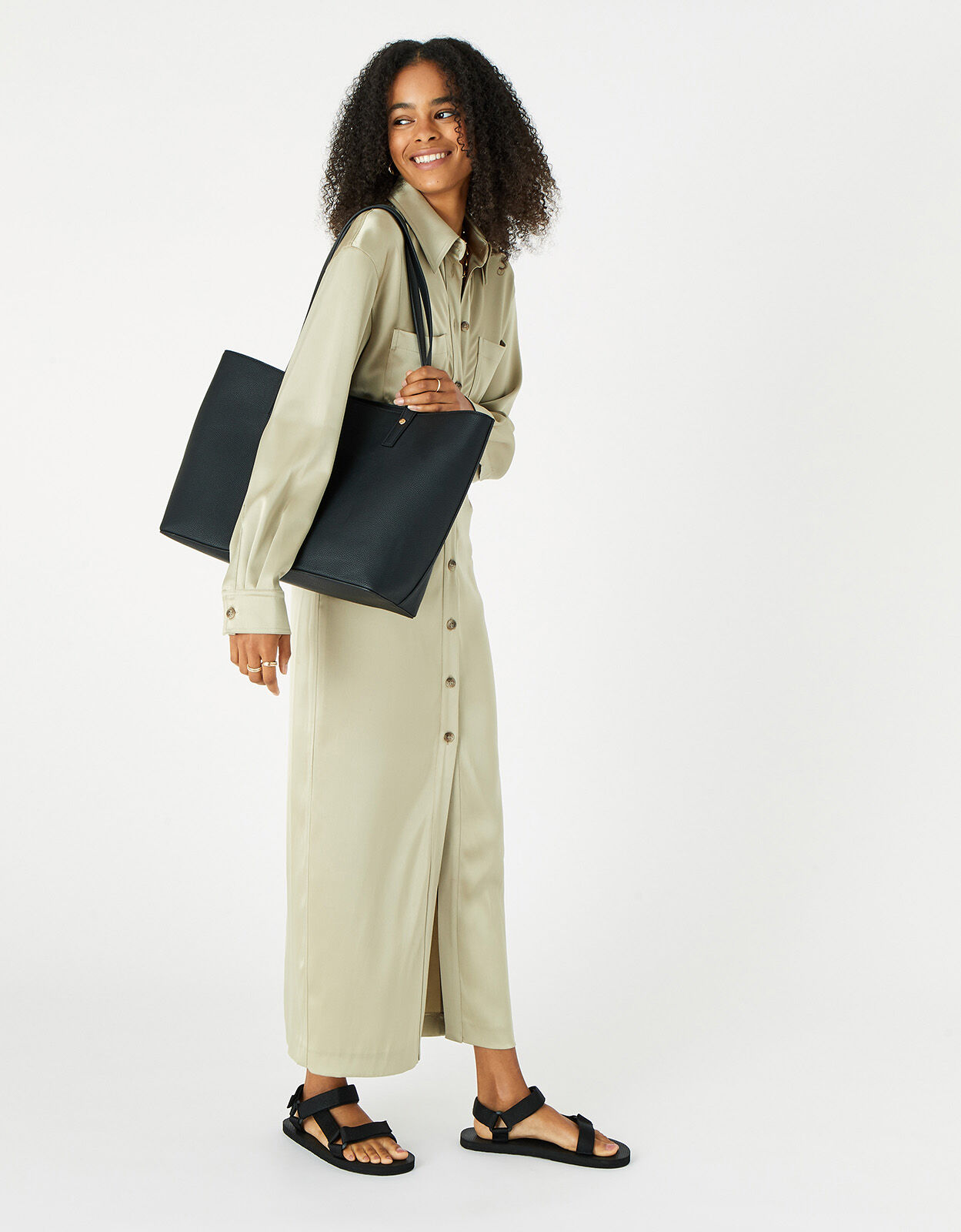 Celadine north south leather tote bag clearance