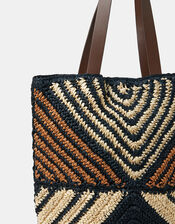 Mix Raffia Tote Bag, , large