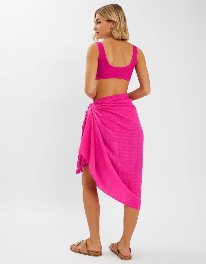 Check Tassel Sarong, , large