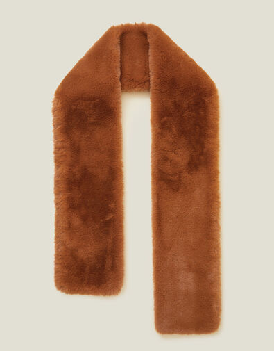 Faux Fur Stole, Brown (BROWN), large