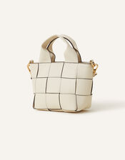 Mini Woven Cross-Body Bag, Cream (CREAM), large