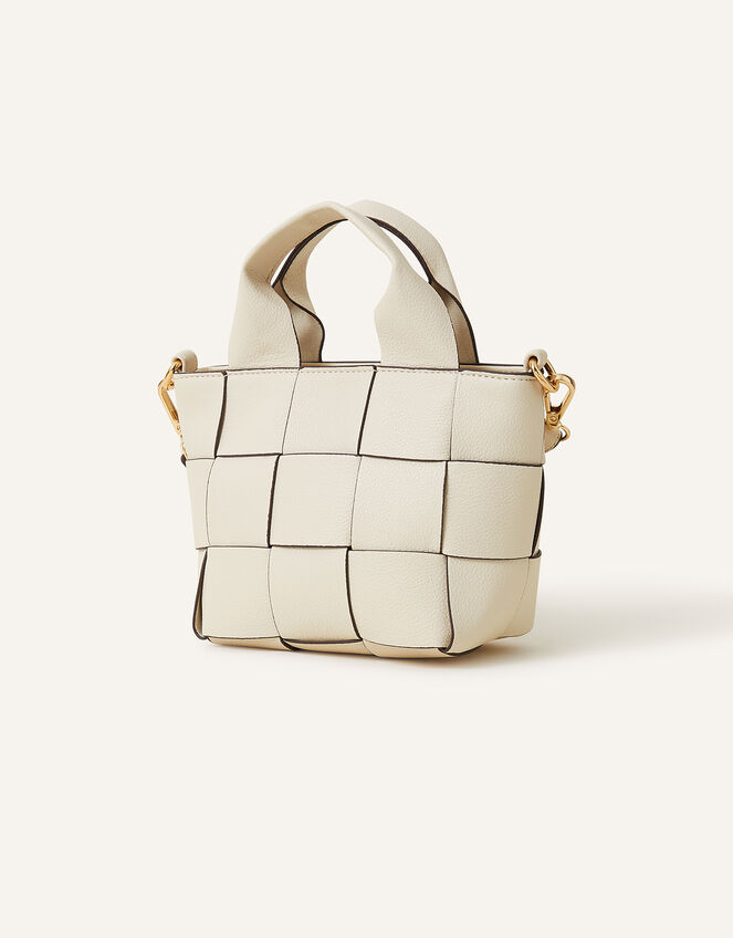 Mini Woven Cross-Body Bag, Cream (CREAM), large